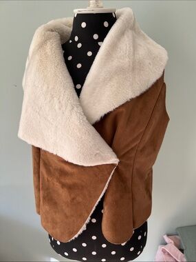 NWOT RolyPoly - Faux-Suede Shearling Jacket with Cream Collar